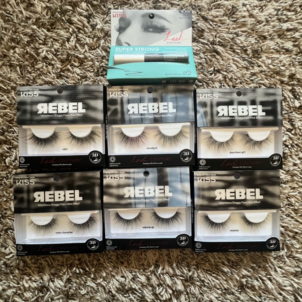 Kiss Rebel Lash Collection with Super Strong Lash Adhesive